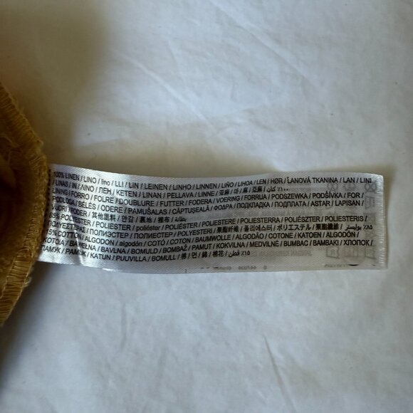 Mango women's linen high rise wide leg linen pant, size 8, mustard yellow color - Picture 5 of 5